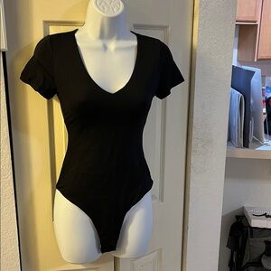 Black V-Neck Bodysuit S